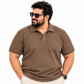Thermal Textured Polo – Brown