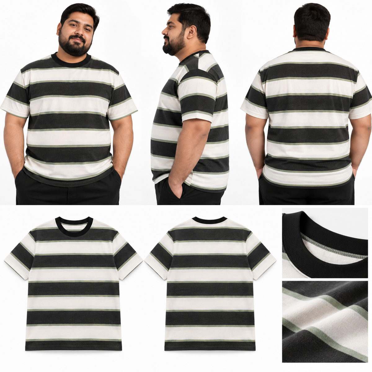 Classic Stripes T-Shirt - Black & Green