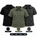 Pack of 3 Thermal Textured Polo - Black, Charcoal & Heather Green