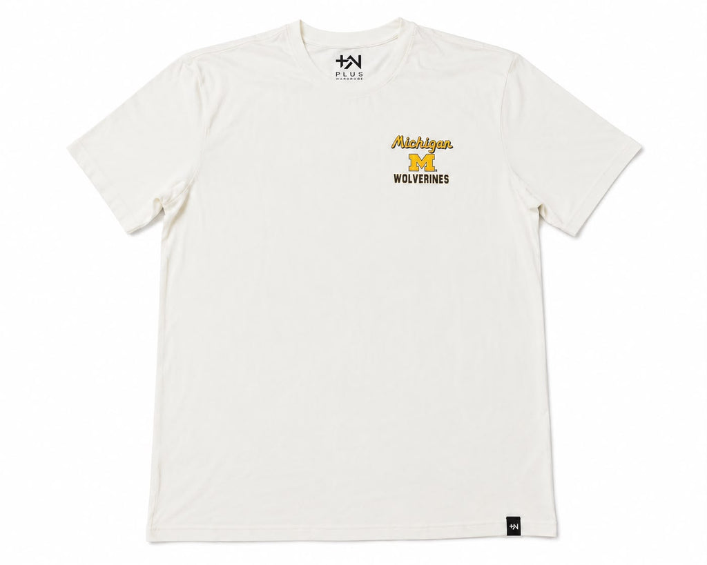 Plus Sized Printed T-Shirt - White - WOLVERINES