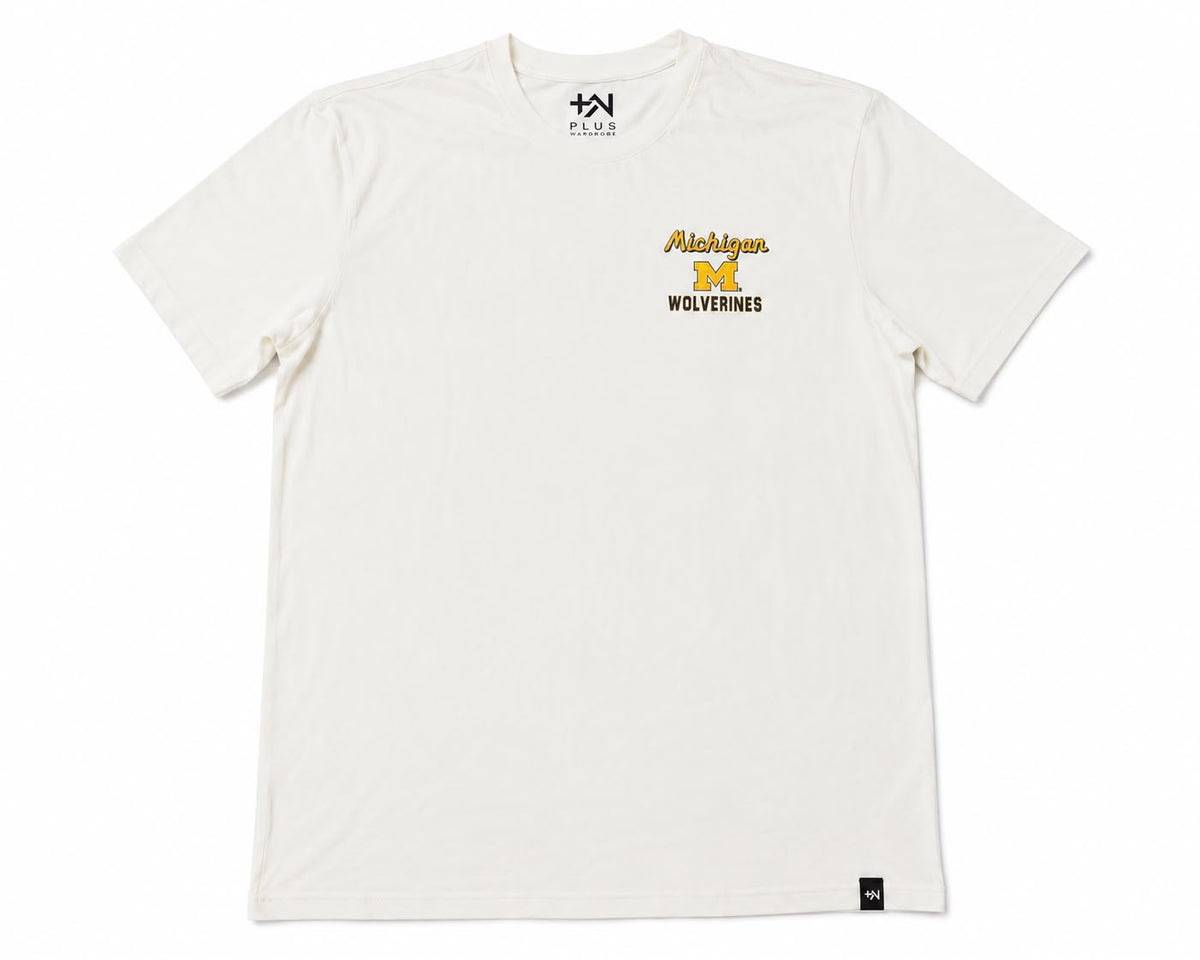 Plus Sized Printed T-Shirt - White - WOLVERINES